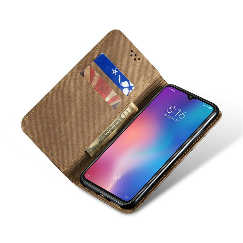 Flip Cover Xiaomi Mi 9 Stoff Jeans