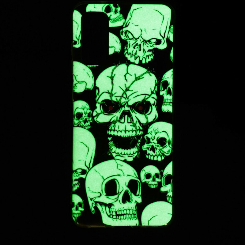 Samsung Galaxy S20 Cover Achtung Totenköpfe Fluoreszierend
