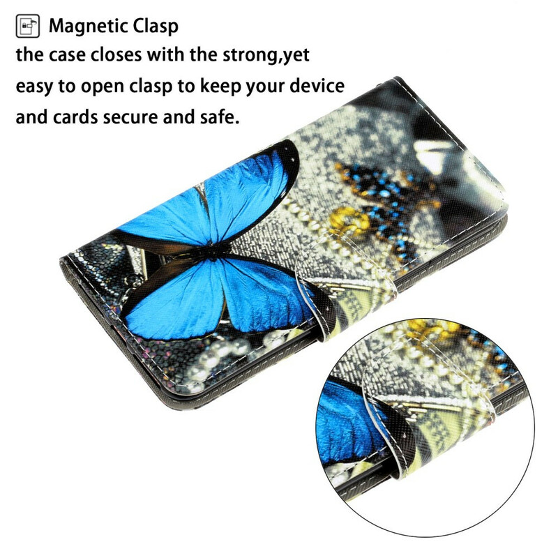 Samsung Galaxy S20 Plus Tasche Variationen Schmetterlinge mit Riemen