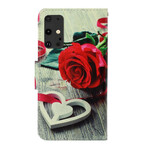 Samsung Galaxy S20 Plus Romantische Rosa Tasche mit Riemen