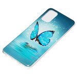 Samsung Galaxy S20 Plus Schmetterling Cover Blau Fluoreszierend