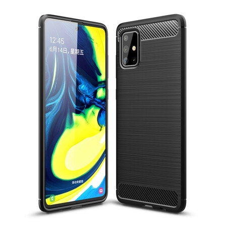 Samsung Galaxy A71 Kohlefaser Cover Gebürstet