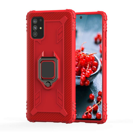 Samsung Galaxy A71 Ring und Kohlefaser Cover