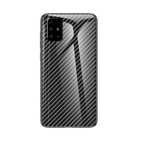 Hülle Samsung Galaxy A71 gehärtetes Glas Kohlefaser