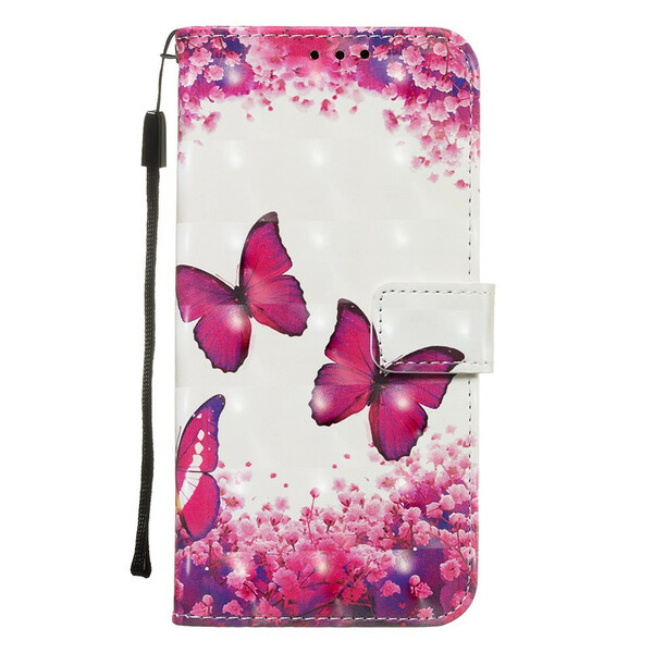 Hülle Samsung Galaxy A71 Rote Schmetterlinge