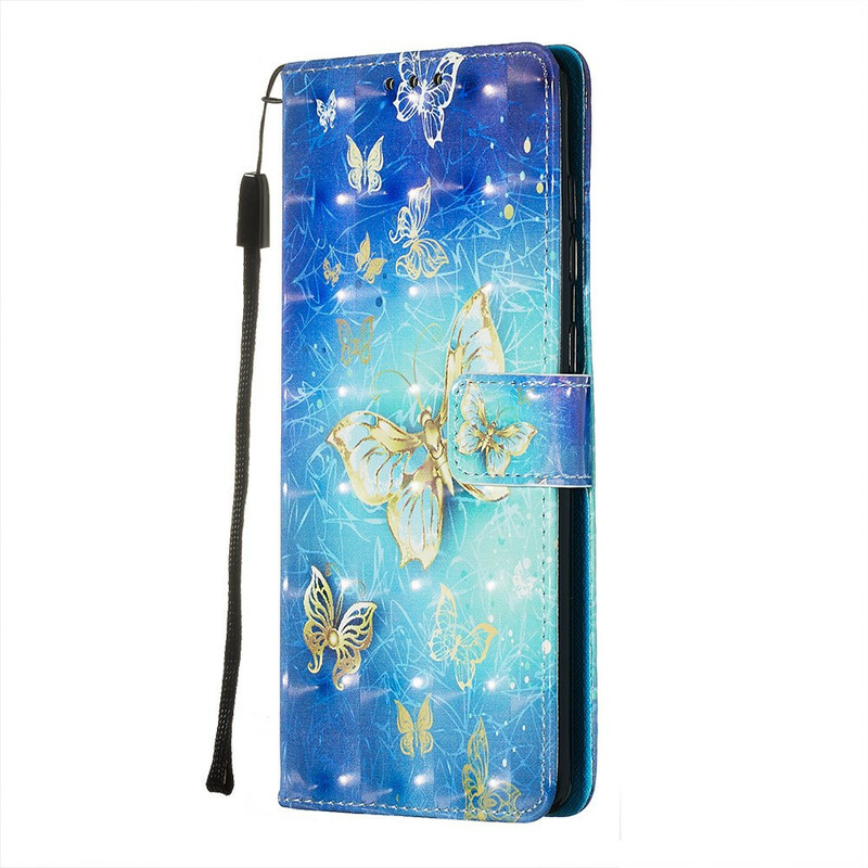 Samsung Galaxy A71 Hülle Goldene Schmetterlinge Riemen