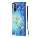 Samsung Galaxy A71 Hülle Goldene Schmetterlinge Riemen