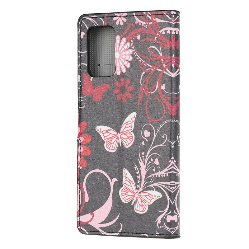 Samsung Galaxy S20 Hülle Schmetterlinge und Blumen