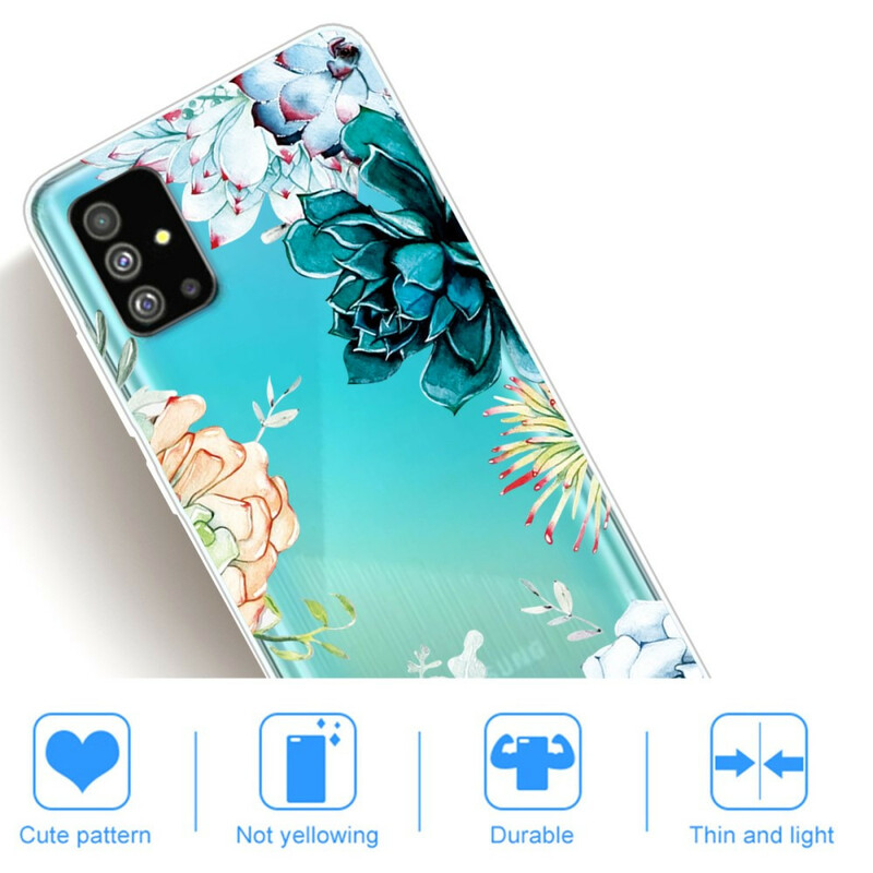 Samsung Galaxy S20 Hülle Transparent Aquarell Blumen
