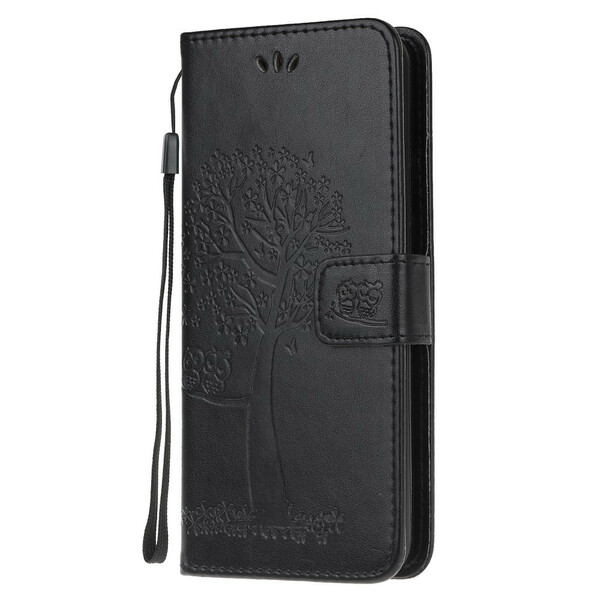 Samsung Galaxy S20 Hülle Baum und Eulen mit Riemen