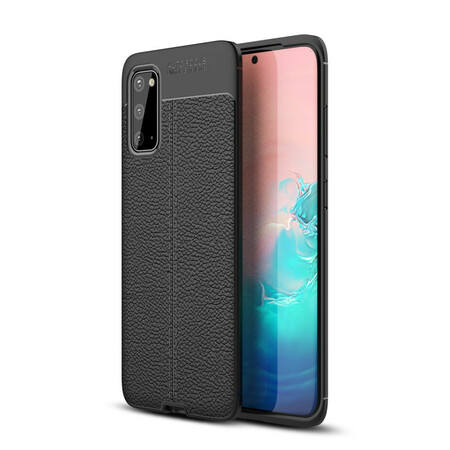 Samsung Galaxy S20 Hülle mit Litschi-Leder-Effekt Double Line