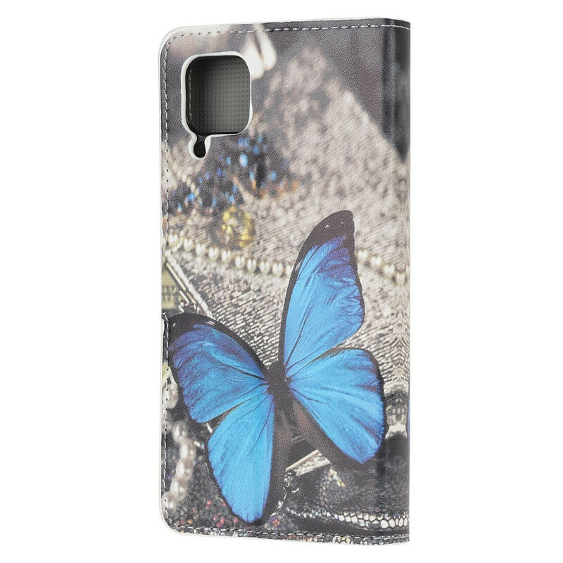 Huawei P40 Lite Schmetterling Hülle Blau