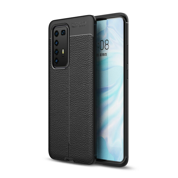 Huawei P40 Pro Cover Lederoptik Litchi Double Line