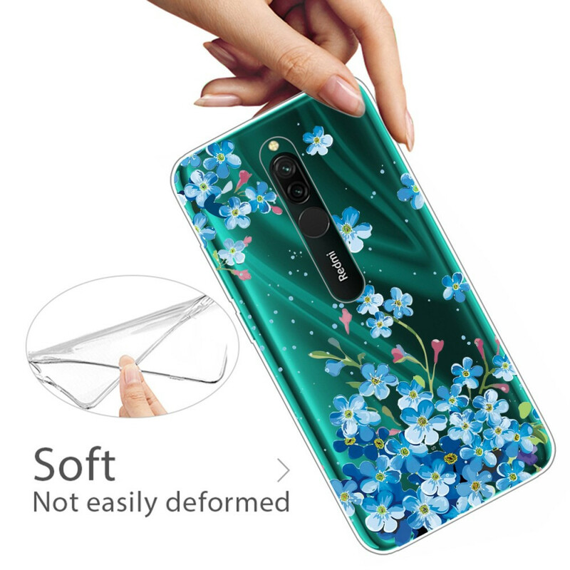 Xiaomi Redmi 8 Cover Blauer Blumenstrauß