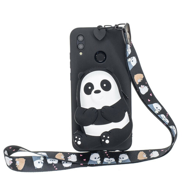 Samsung Galaxy A40 Panda Cover Portemonnaie und Schulterriemen