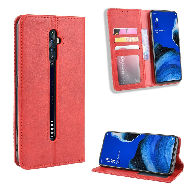 Flip Cover Oppo Reno 2Z Vintage Styled Leather Effect