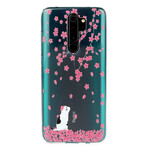 Xiaomi Redmi Note 8 Pro Cover Blütenblätter und Katze