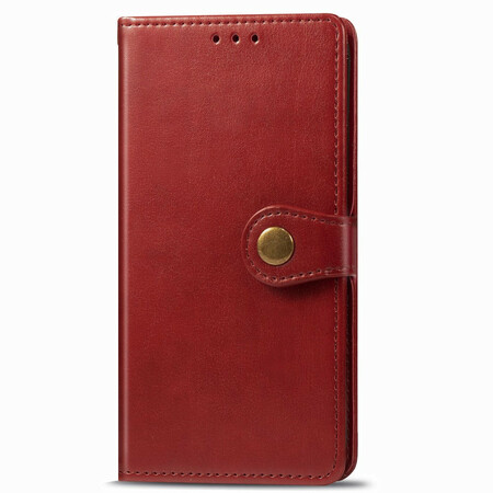 Xiaomi Redmi Note 8 Pro Hülle aus Kunstleder mit Vintage-Verschluss
