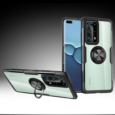 Huawei P40 Pro Cover Transparent Premium Metallring
