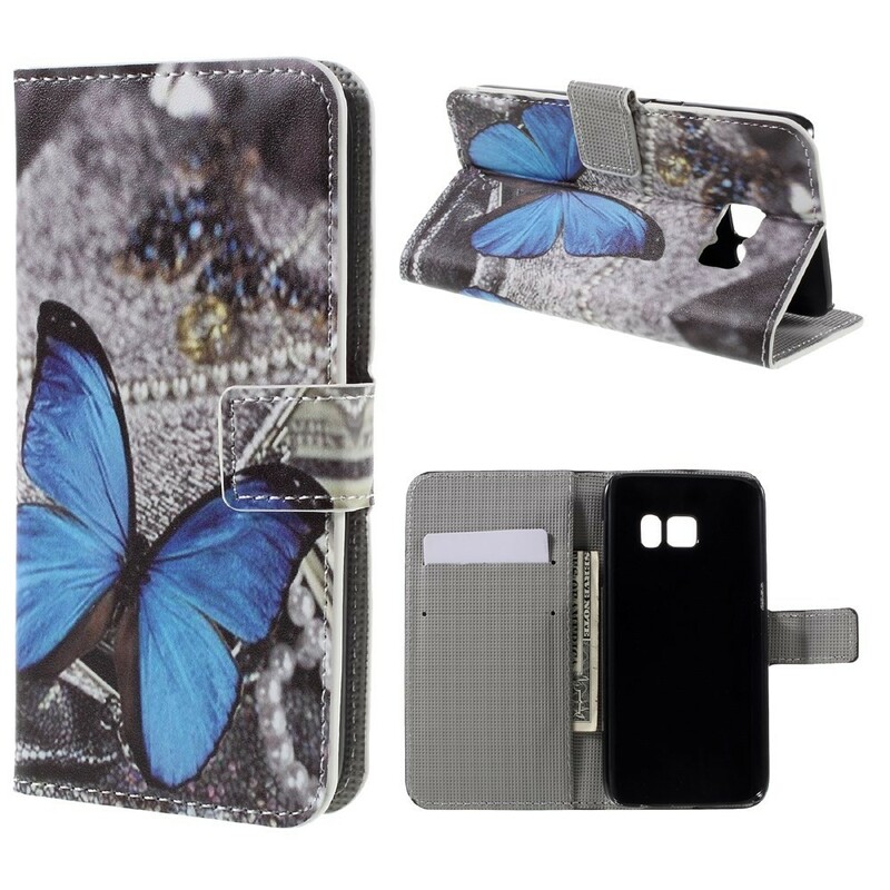 Samsung Galaxy S7 Schmetterling Hülle Blau