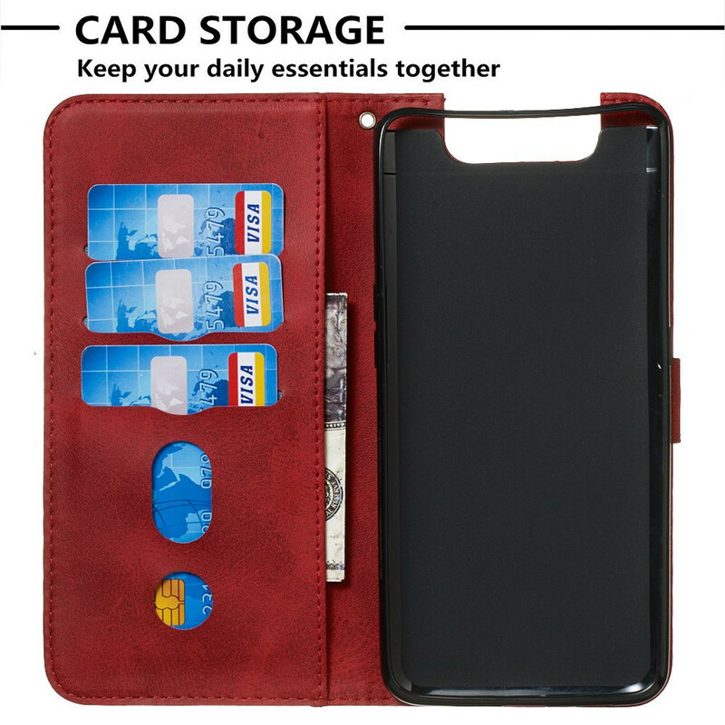 Hülle Samsung Galaxy A80 Vintage Geldbörse