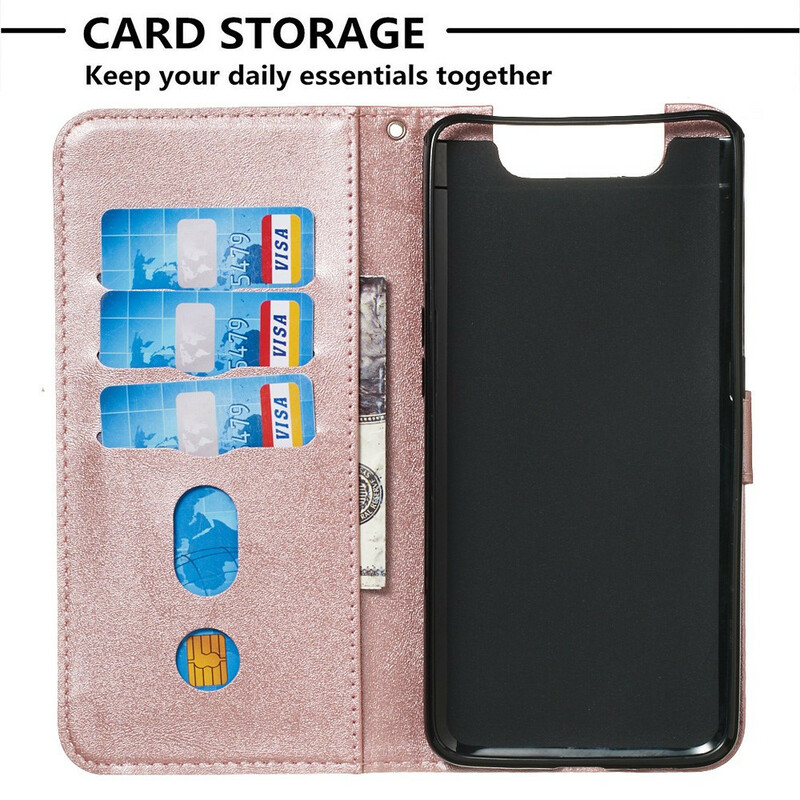 Hülle Samsung Galaxy A80 Vintage Geldbörse