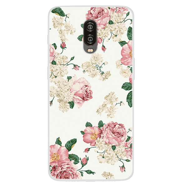 Transparentes OnePlus 6T Cover Blumen Liberty