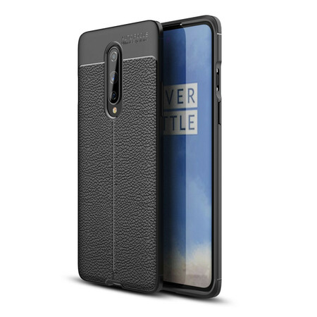 OnePlus 8 Cover mit Litschi-Leder-Effekt Double Line