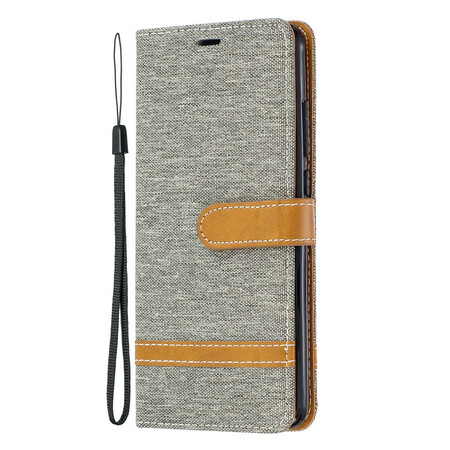 Xiaomi Mi 9T / Mi 9T Pro Tasche Stoff und Lederoptik mit Riemen