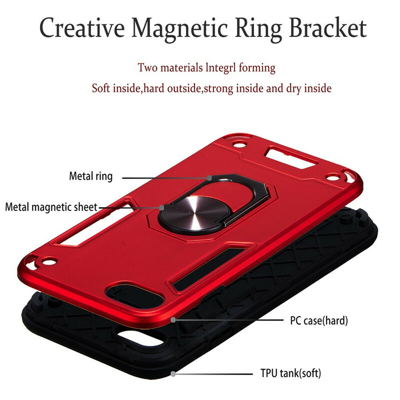 iPhone SE 2 / 8 / 7 Abnehmbare Hülle Ring-Ständer Metallic