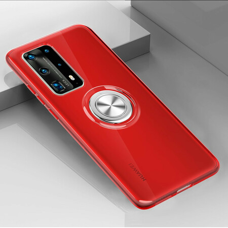 Huawei P40 Cover Transparent Einfacher Metallring