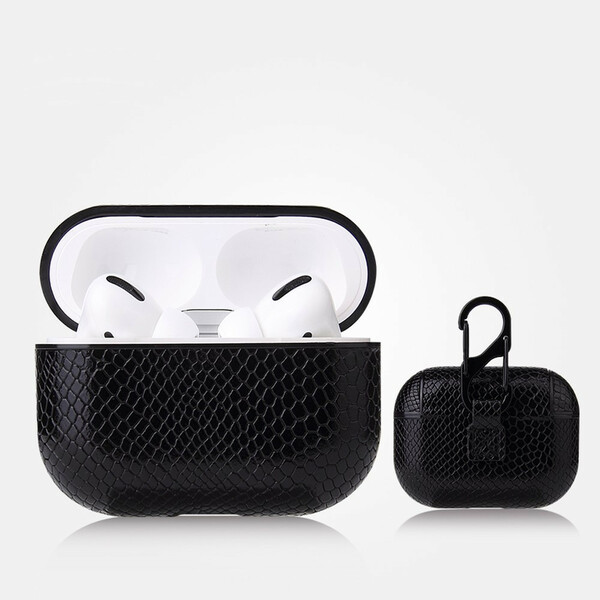 AirPods Pro Cover mit Schlangenhaut-Effekt und Karabinerhaken