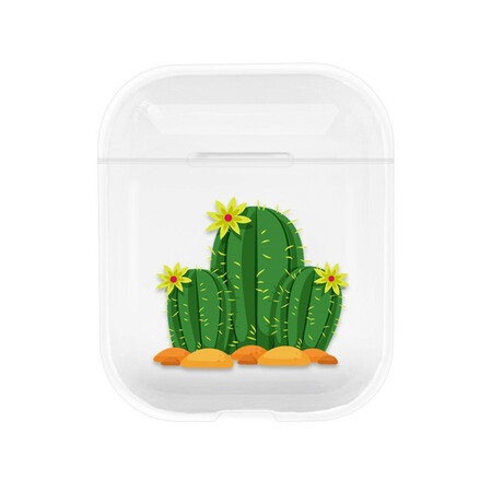 Transparente AirPods-Tasche Cactus