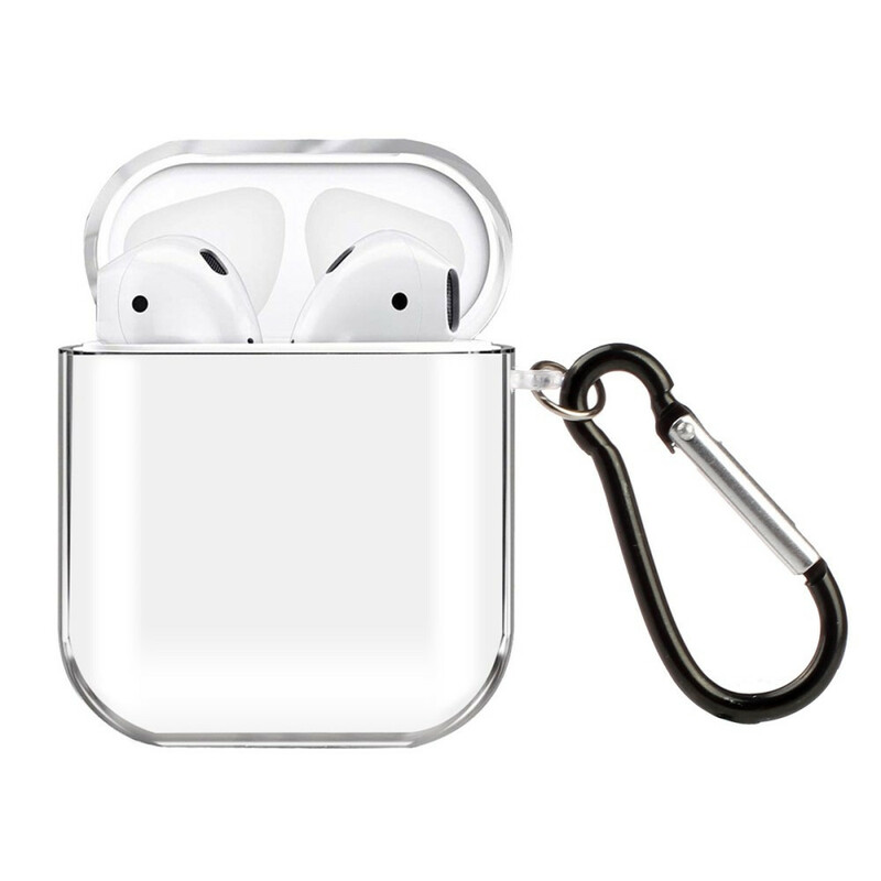 Transparente AirPods-Silikonhülle mit Karabinerhaken