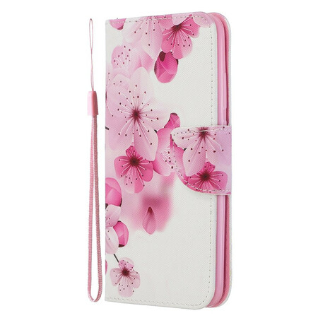 Tasche Honor 20 Lite / Honor 20e Blumenentdeckung mit Riemchen