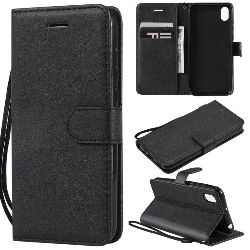 Huawei Y5 2019 / Honor 8S Tasche Lederoptik Farbig mit Riemen