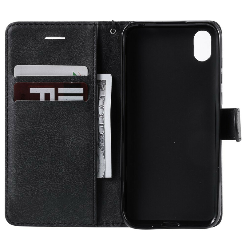 Huawei Y5 2019 / Honor 8S Tasche Lederoptik Farbig mit Riemen