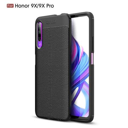 Honor 9X Pro Cover Litschi-Leder-Effekt Double Line