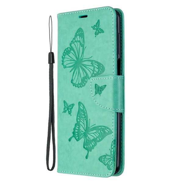 Xiaomi Redmi Note 9 / Note 9S / Note 9 Pro Tasche Schmetterlinge mit Riemen