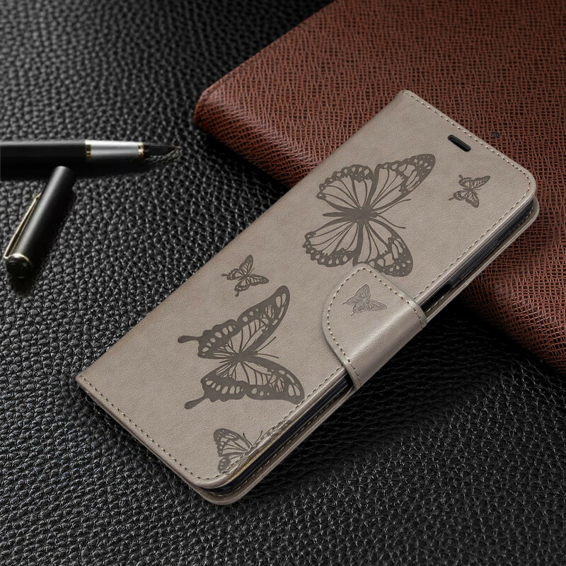 Xiaomi Redmi Note 9 / Note 9S / Note 9 Pro Tasche Schmetterlinge mit Riemen