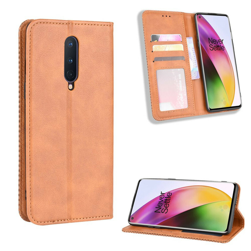Flip Cover OnePlus 8 Vintage Stylished Leather Effect