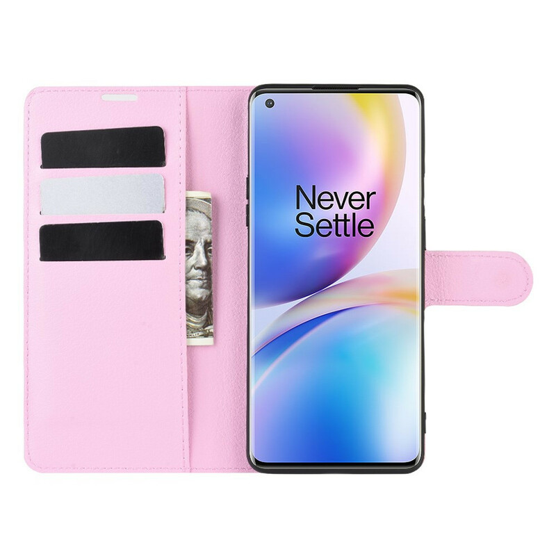 Hülle OnePlus 8 Pro Style Litschi Premium-Leder