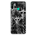 Huawei P40 Lite Cover Giraffen mit Brille