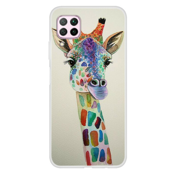 Huawei P40 Lite Giraffe Cover Farbig