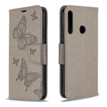 Huawei P40 Lite E Schmetterlinge und Oblique-Klappe Hülle