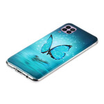 Huawei P40 Lite Schmetterling Cover Blau Fluoreszierend