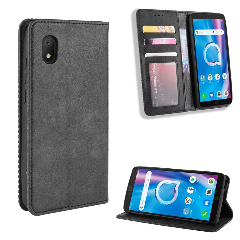 Flip Cover Alcatel 1B Vintage-Leder-Effekt Stilisiert