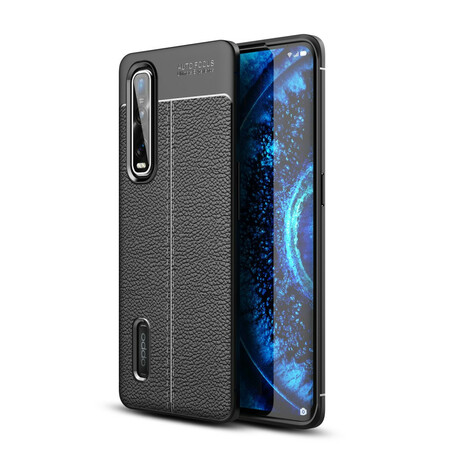 Oppo Find X2 Pro Cover Lederoptik Litchi Double Line