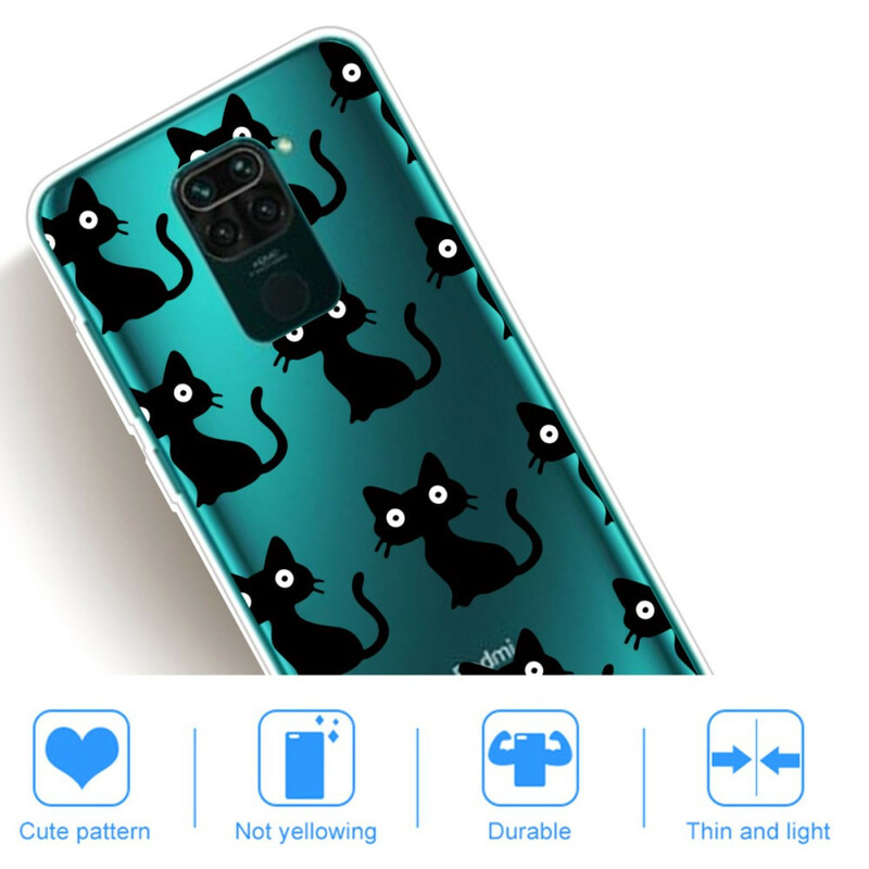 Xiaomi Redmi Note 9 Multiple Schwarze Katzen Cover