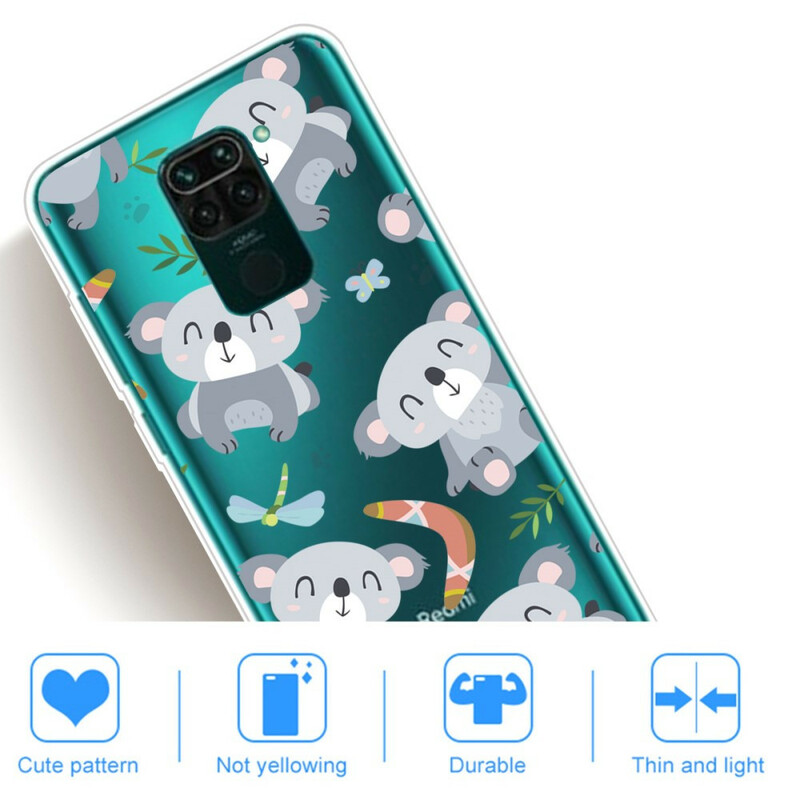 Xiaomi Redmi Note 9 Kleine Pandas Cover Grau